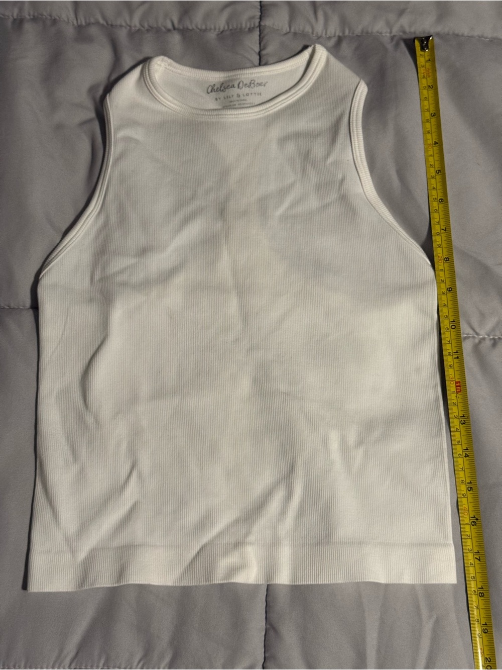 Athleta White Ribbed Cropped Tank